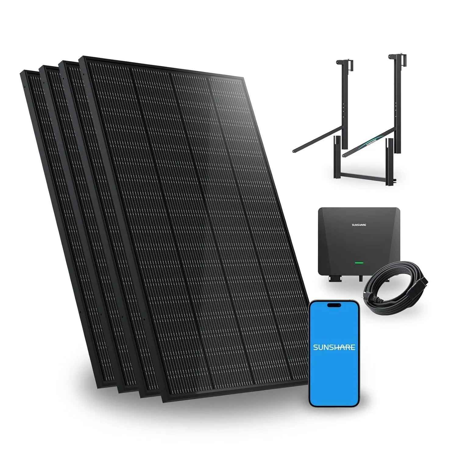 SUNSHARE Ray 800W Balkonkraftwerk Mit Halterung Für Geländer-Balkon Und Balkonkrümmung