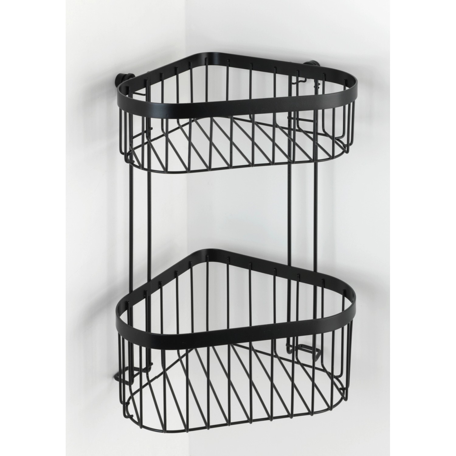 WENKO Eckablage Schwarz - Stylisches Eckregal Für Bad Mit Rostschutz