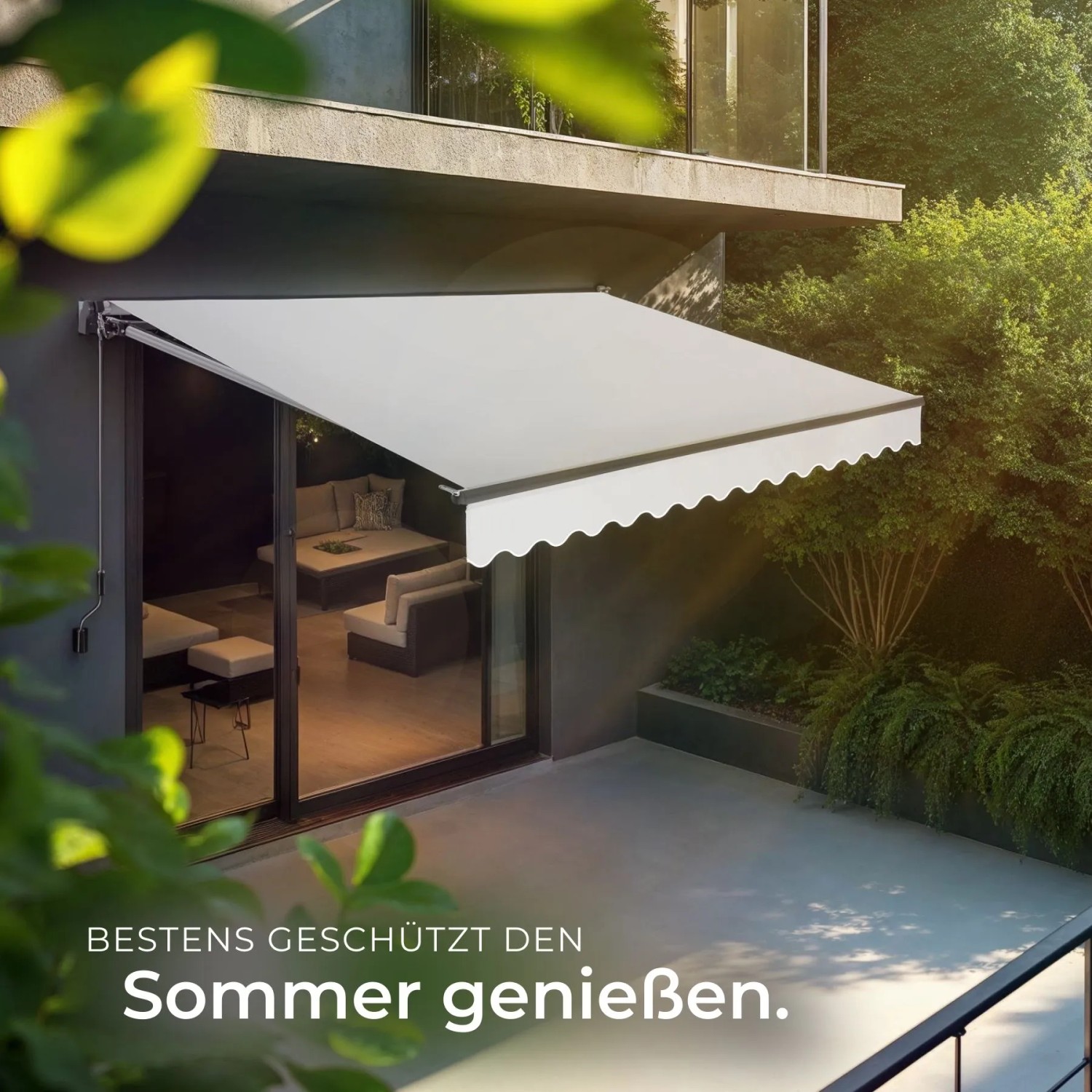 Tectake Gelenkarmmarkise Ornella Verschiedene Größen Uv Beständig und Wasserabweisend 300 x 250 cm 250 x 300 x 41 cm Hellgrau_7