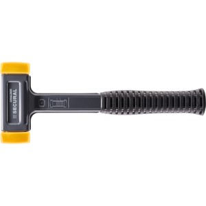 Schonhammer Secural mit gelben Schlageinsätzen, 30x40 mm, rückschlagfrei.