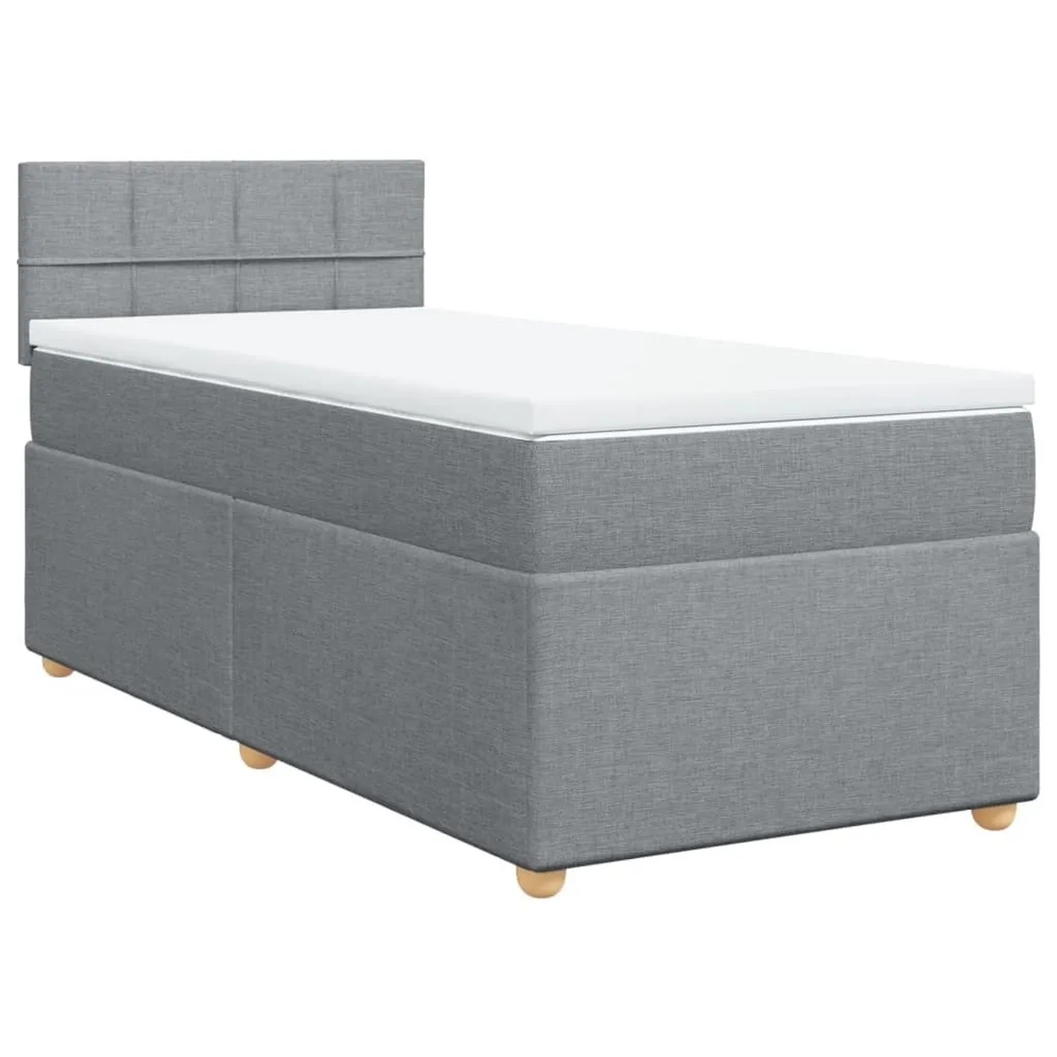 vidaXL Boxspringbett mit Matratze Hellgrau 100x200 cm Stoff 3288891 günstig online kaufen