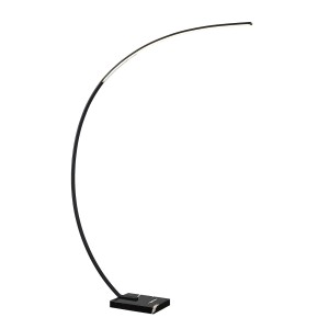 Lindby LED Stehlampe Bogenleuchte Kendra 9626561 Dimmbar Modern in Schwarz aus Metall 1-flammig Wohnzimmerleuchte