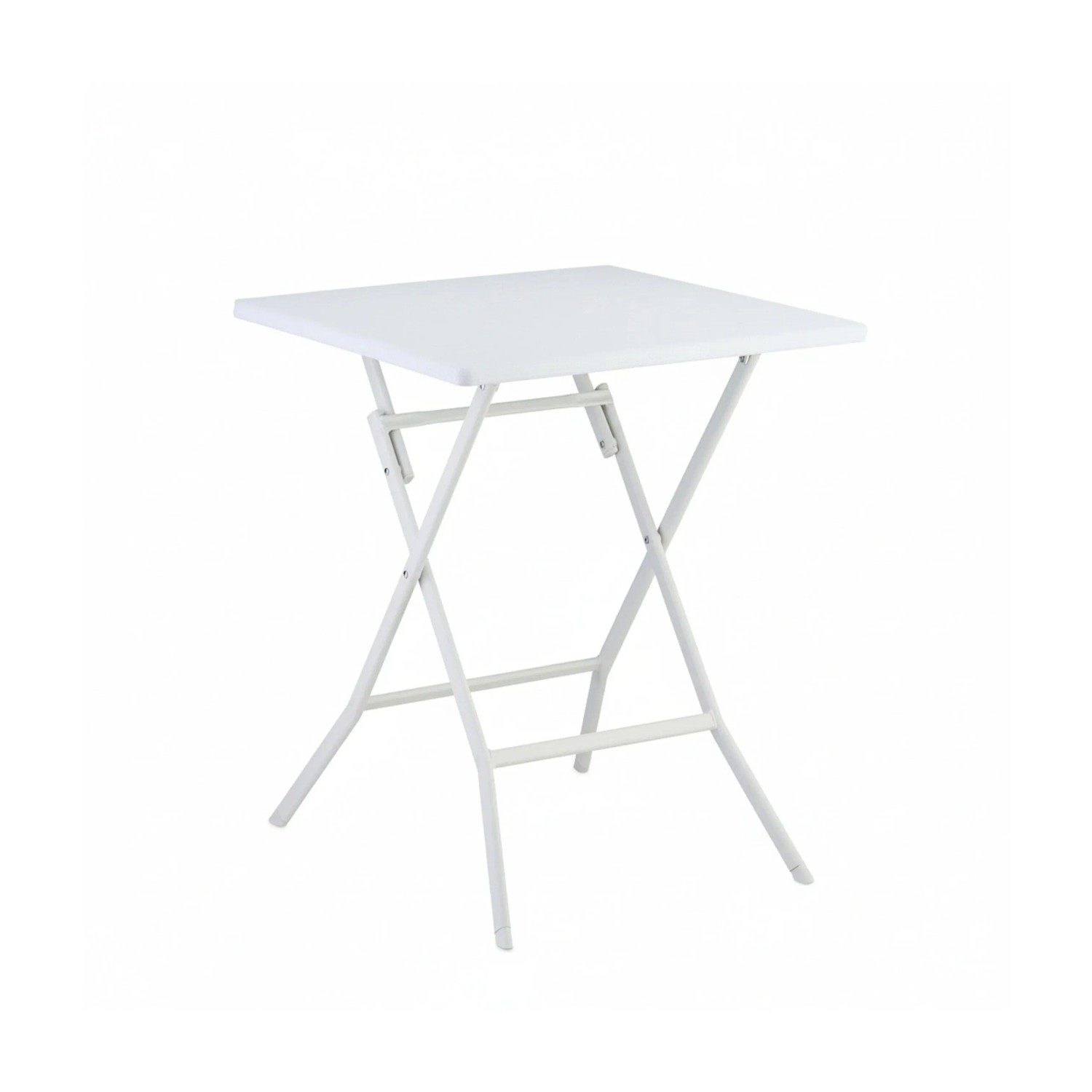 Relaxdays Klapptisch Stahl Kunststoff Weiß Zusammenklappbar 73 cm x 62 cm x 62 cm 5,3 kg
