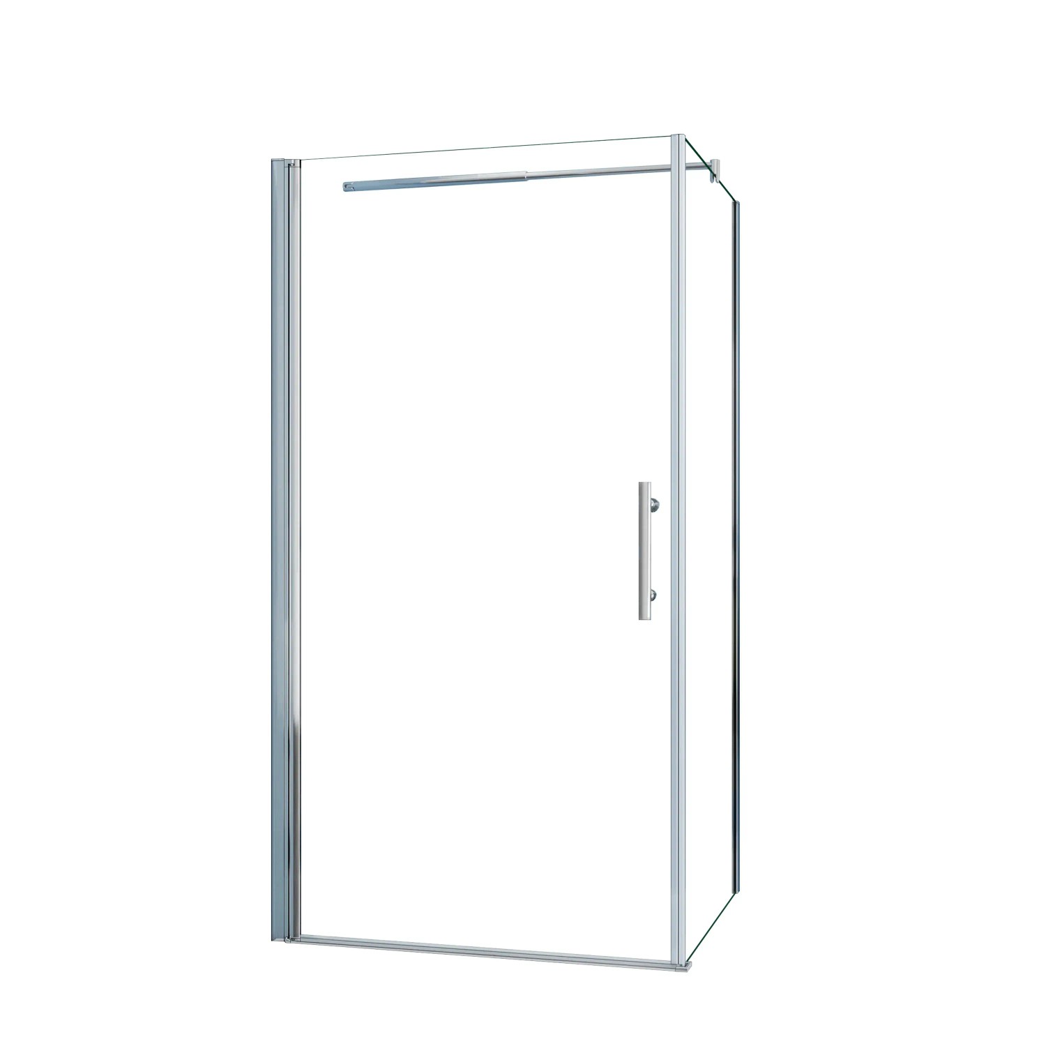 AICA Eckeinstieg Tür x Seitenwand 100x76cm Höhe 185cm Duschkabine Schwingtür Pendeltür Duschtür Mit 70-120cm Stabilisator F123