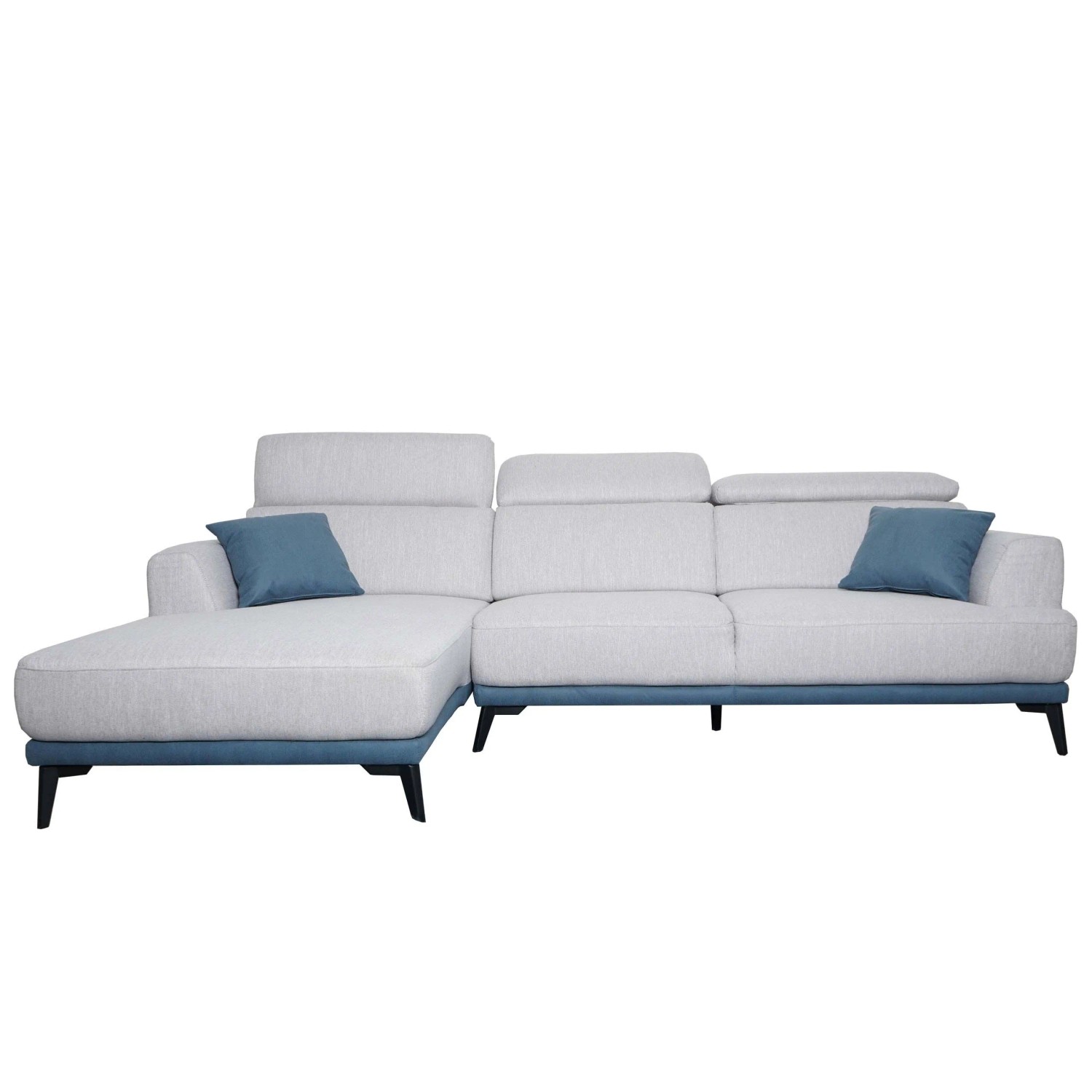 MCW Sofa G44 Liegefläche Taschenfederkern Verstellbar 277cm Links Hellgrau