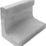 Grauer Diephaus L-Stein aus Beton, 30x50x20x7 cm, für Einfassungen und Mauersysteme.