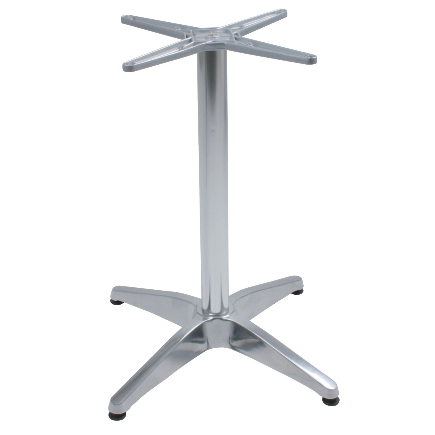 DELUKE Tischgestell LARA 4-Fuß Aluminium Silber 70x66x66cm Tischuntergestell Tischbeine