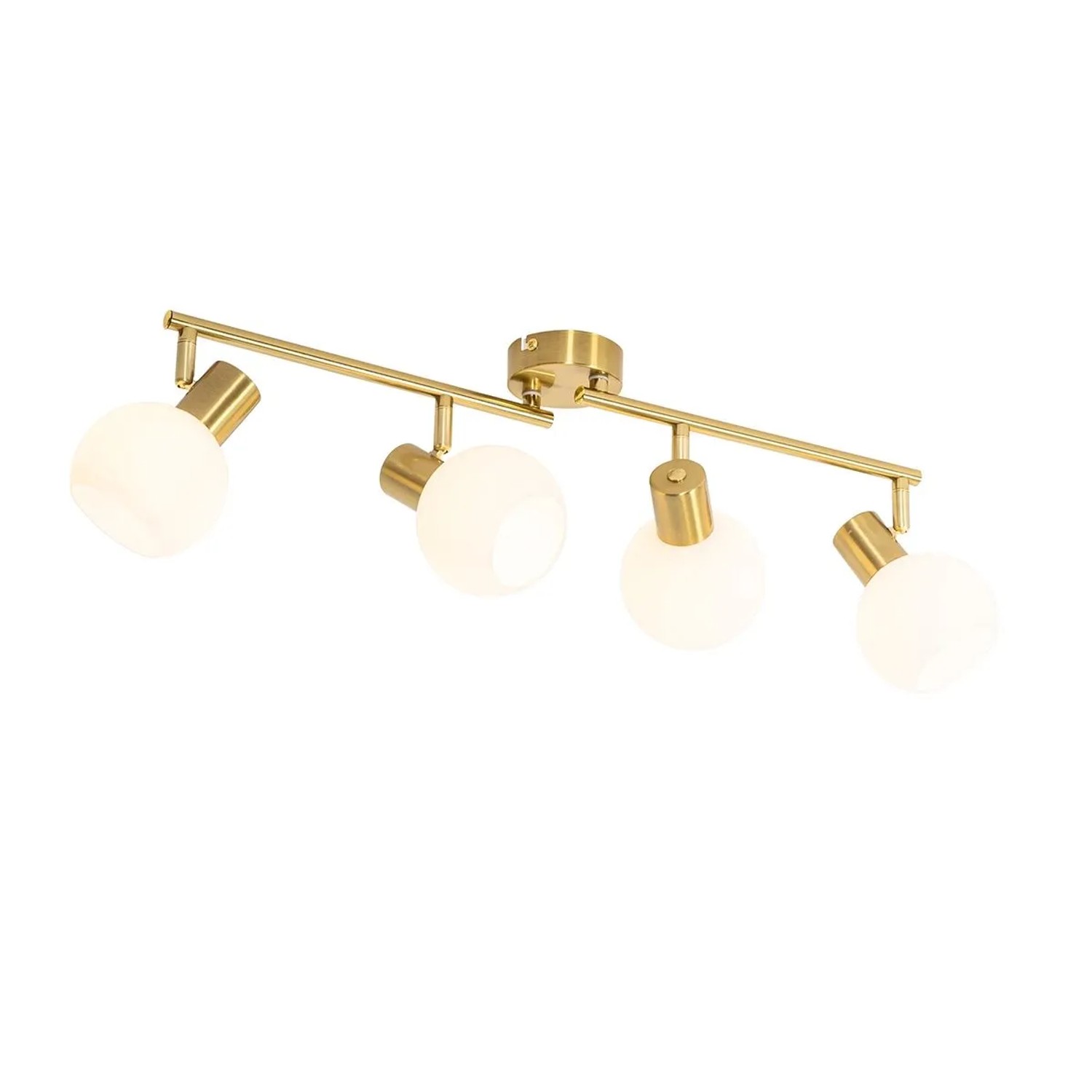 QAZQA Deckenstrahler Gold mit Opalglas 4 Flammig Verstellbar Anouk
