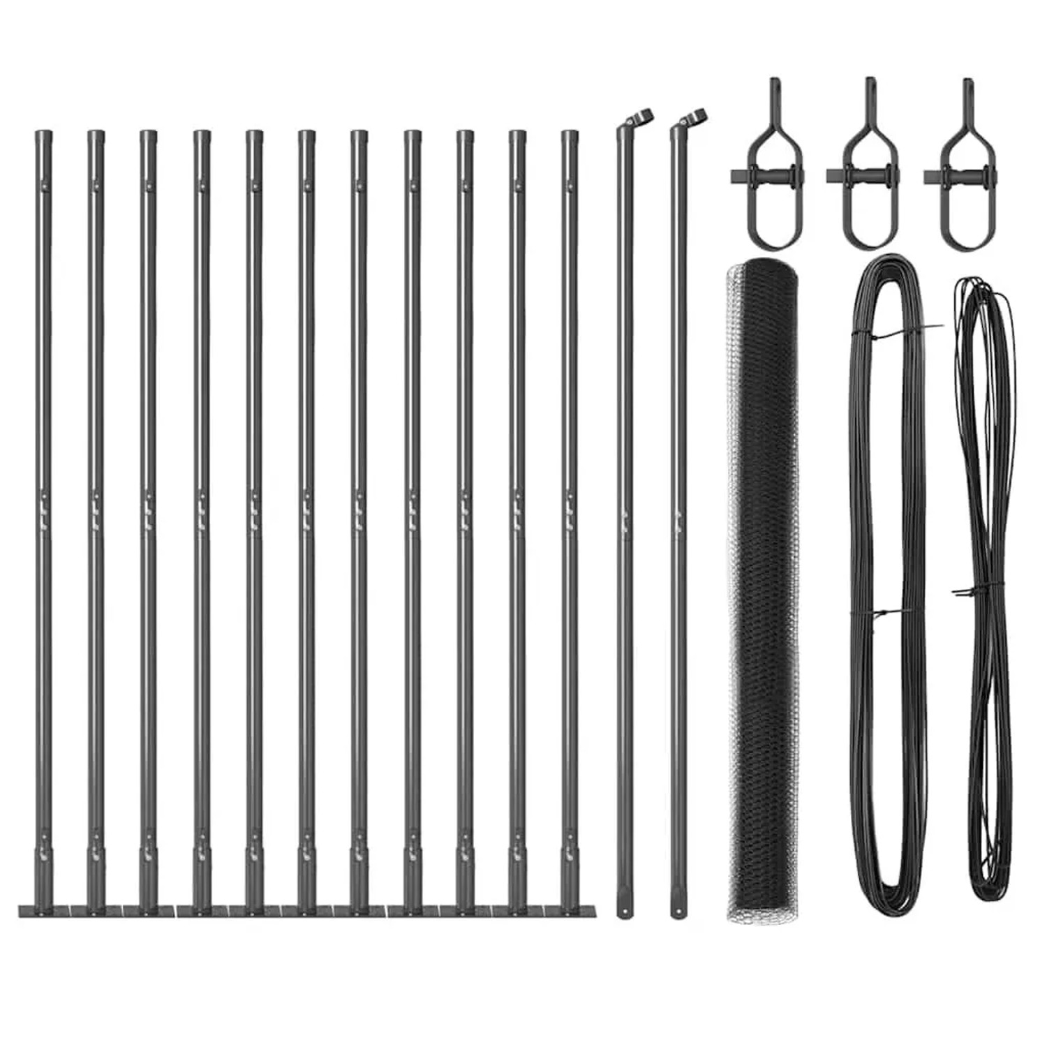 vidaXL Zaunpfosten Grau 25 x 1,4 m 25 mm Netz Stahl und PVC 3353666 günstig online kaufen