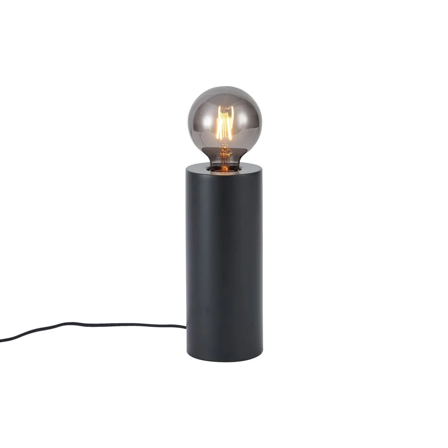 QAZQA Moderne Tischleuchte Schwarz 24cm Cylinder