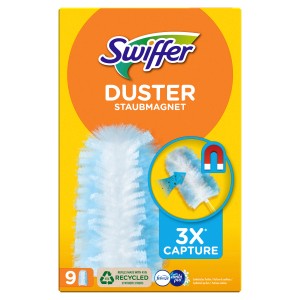 Swiffer Staubmagnet Nachfüllpackung mit 9 Staubtüchern für Reinigungsgeräte.