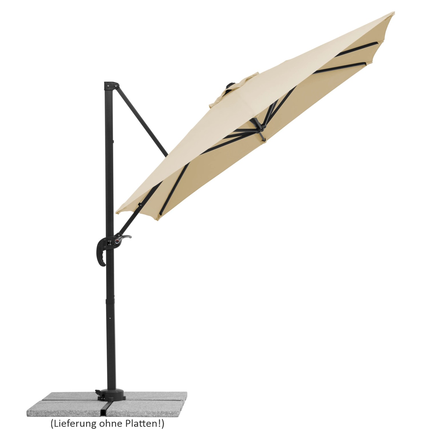 Schneider Ampelschirm, 300x230 cm, Natur, mit Dreh- und Neigungsfunktion.