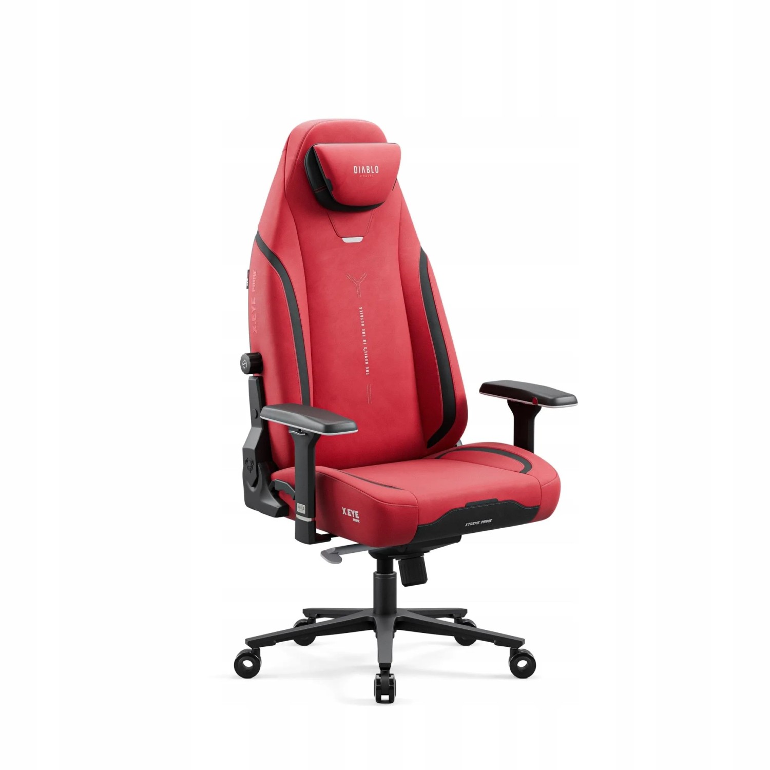 DIABLO CHAIRS Ergonomischer Gamingstuhl aus Stoff X-Eye Prime mit Magnetischer Kopfstütze Bloody Mary Rot