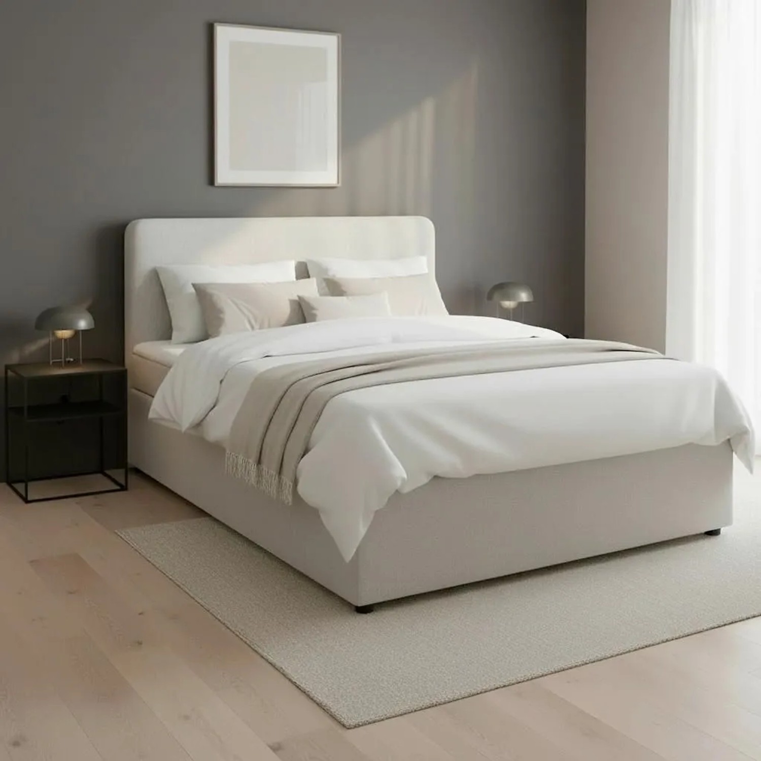 Bessagi Home Boxbett Marco Hellgrau ca. 140x200 cm