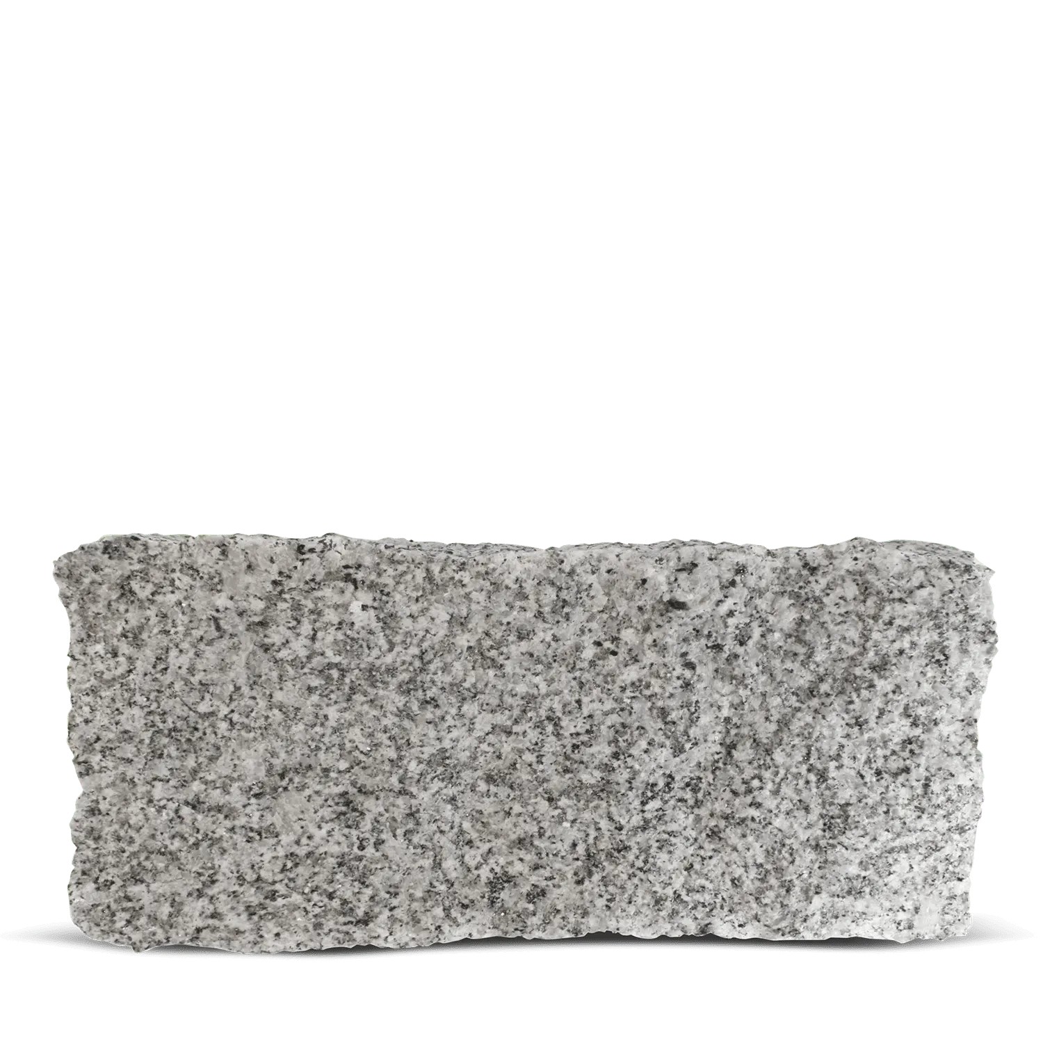 Grauer Galamio Granit Mauerstein, 40x20x20 cm, gebrochen, für Gartenmauern.