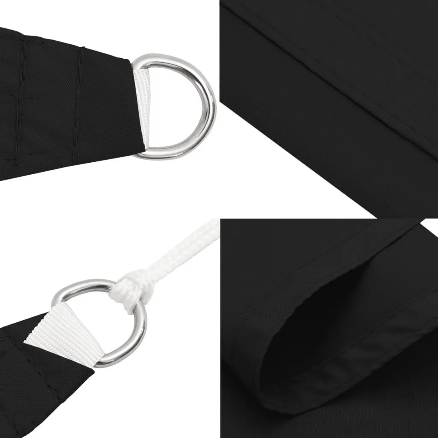 vidaXL Sonnensegel Schwarz 2x2x2 m 100% Polyester Oxford 4001156