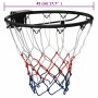 Schwarzer Basketballring (45 cm) aus Stahl mit rot-weiß-blauem Netz für Sport & Fitness.