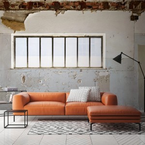 Fototapete Profhome 3D in Beige, Grau und Weiß mit Ziegelstein-Optik im Used-Look.