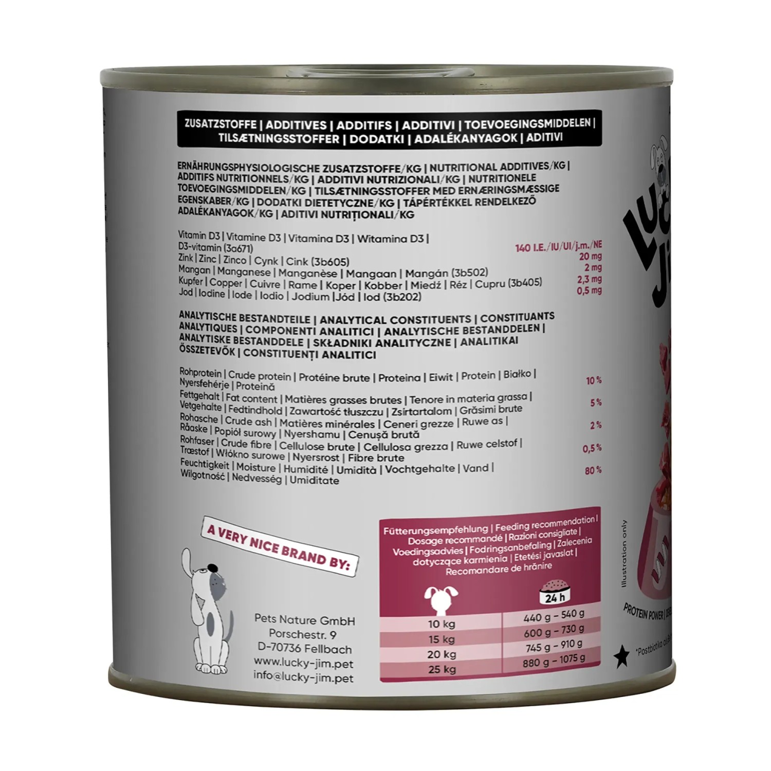 Lucky Jim Hunde-Nassfutter Senior Rind & Hirsch, 800g Dose. Alleinfutter für ältere Hunde.