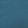 Nahaufnahme: Blauer Samtstoff des vidaXL Schaukelstuhls mit Hocker.