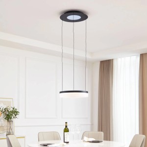 Lucande LED Smart Home Pendelleuchte Squillo 10020012 Dimmbar mit Leselampe Modern in Schwarz 1-flammig Wohnzimmerleuchte
