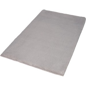Silberner Lalee Badteppich Paradise, 50x90 cm, flauschig und rutschhemmend.
