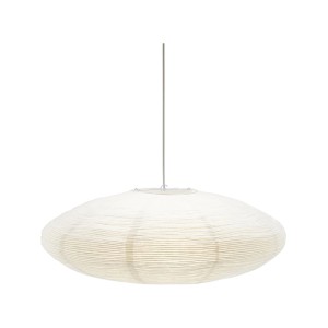 PR Home Yuni Pendelleuchte mit elliptischem Schirm aus Reispapier und Stahldraht.