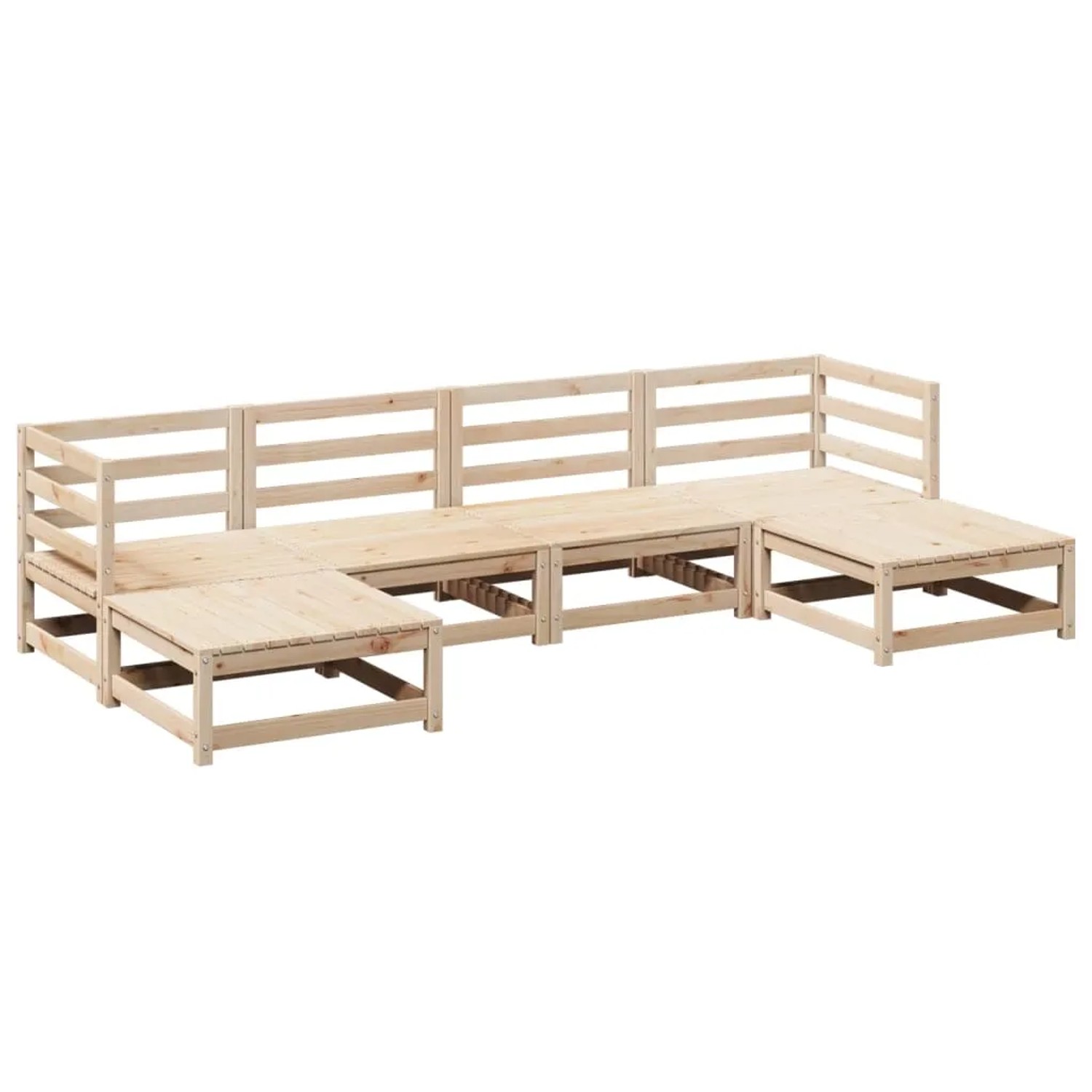 vidaXL 6-Tlg Garten-Sofagarnitur Massivholz Kiefer 3299563