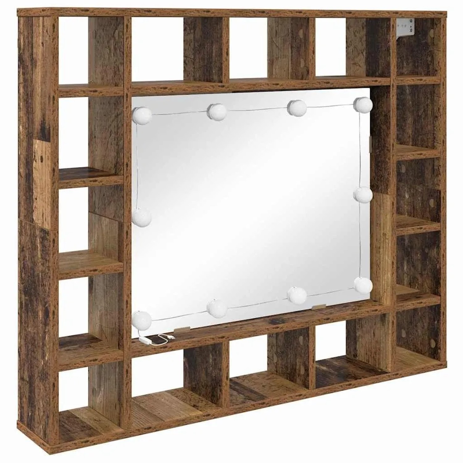 vidaXL Spiegelschrank Altholz 91 x 15 x 76,5 cm Holzwerkstoff 879456 günstig online kaufen