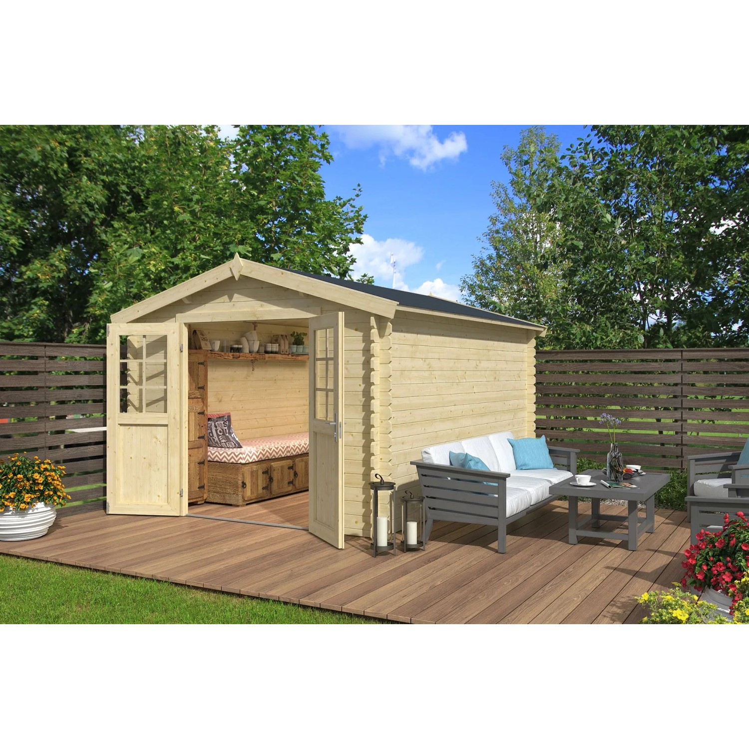 Lasita Gartenhaus Norah 380 Natur/Unbehandelt 275 cm x 380 cm