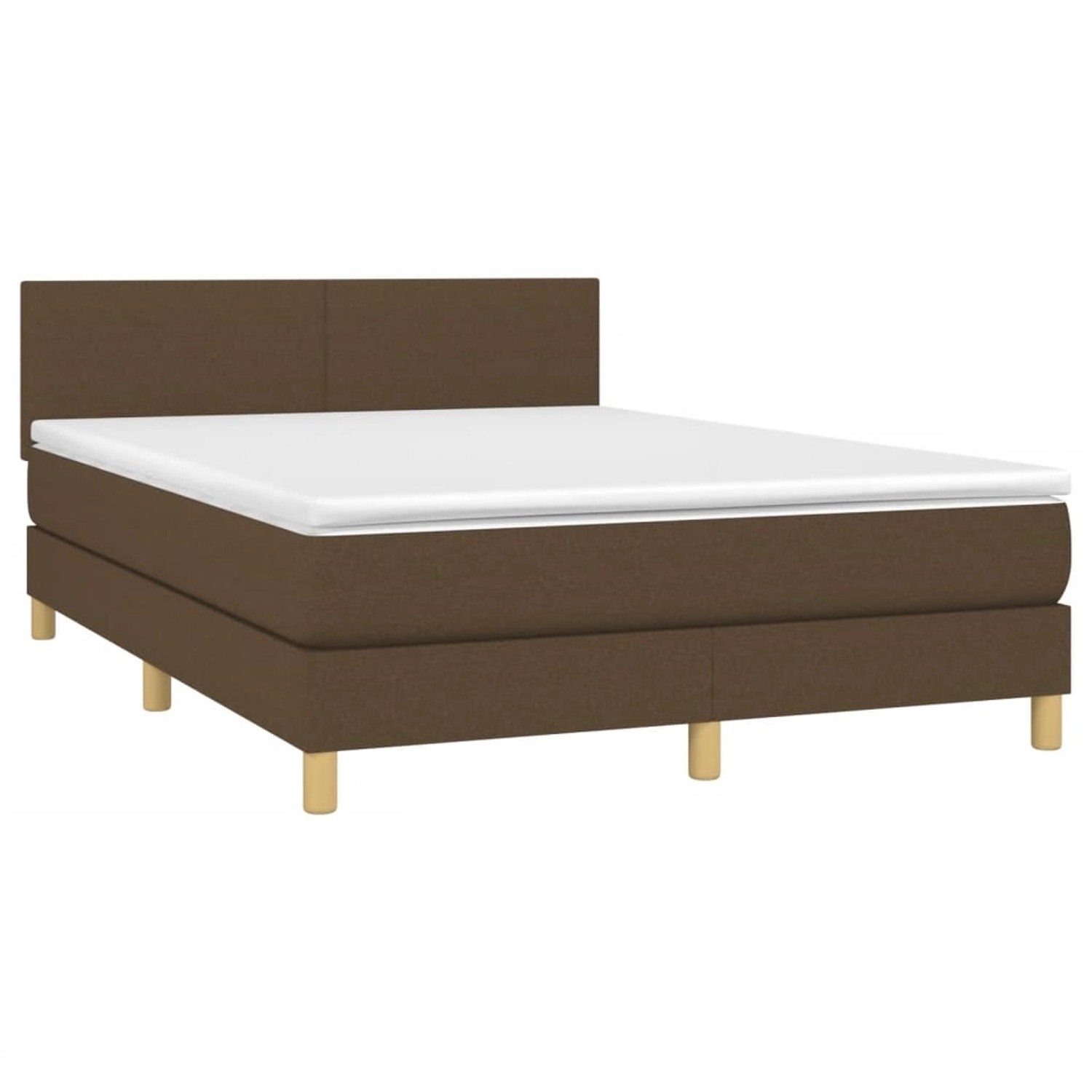 vidaXL Boxspringbett mit Matratze & LED Dunkelbraun 140x200 cm Stoff 313356 günstig online kaufen