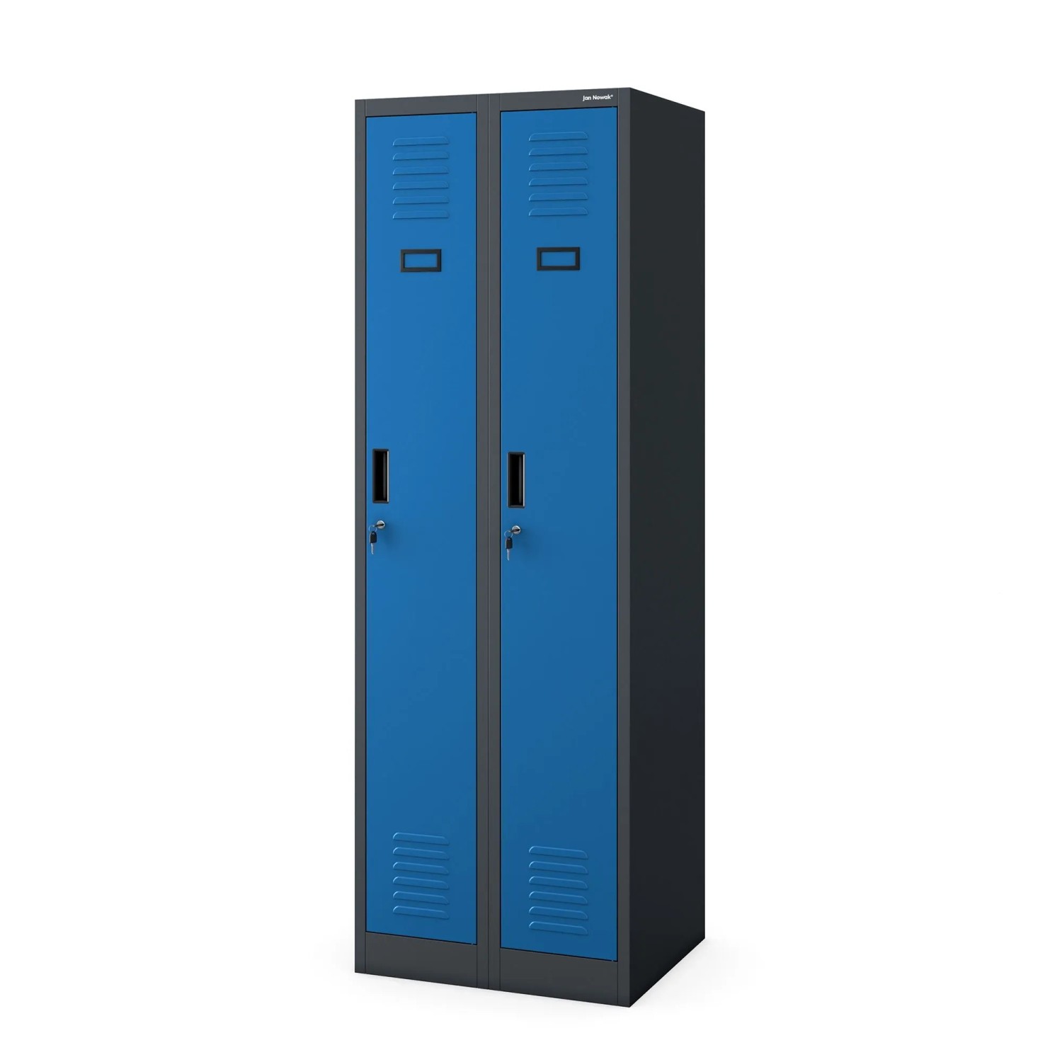 JAN NOWAK Zweifach-Personalschrank Anthrazit Blau KACPER II 180x60x50 cm