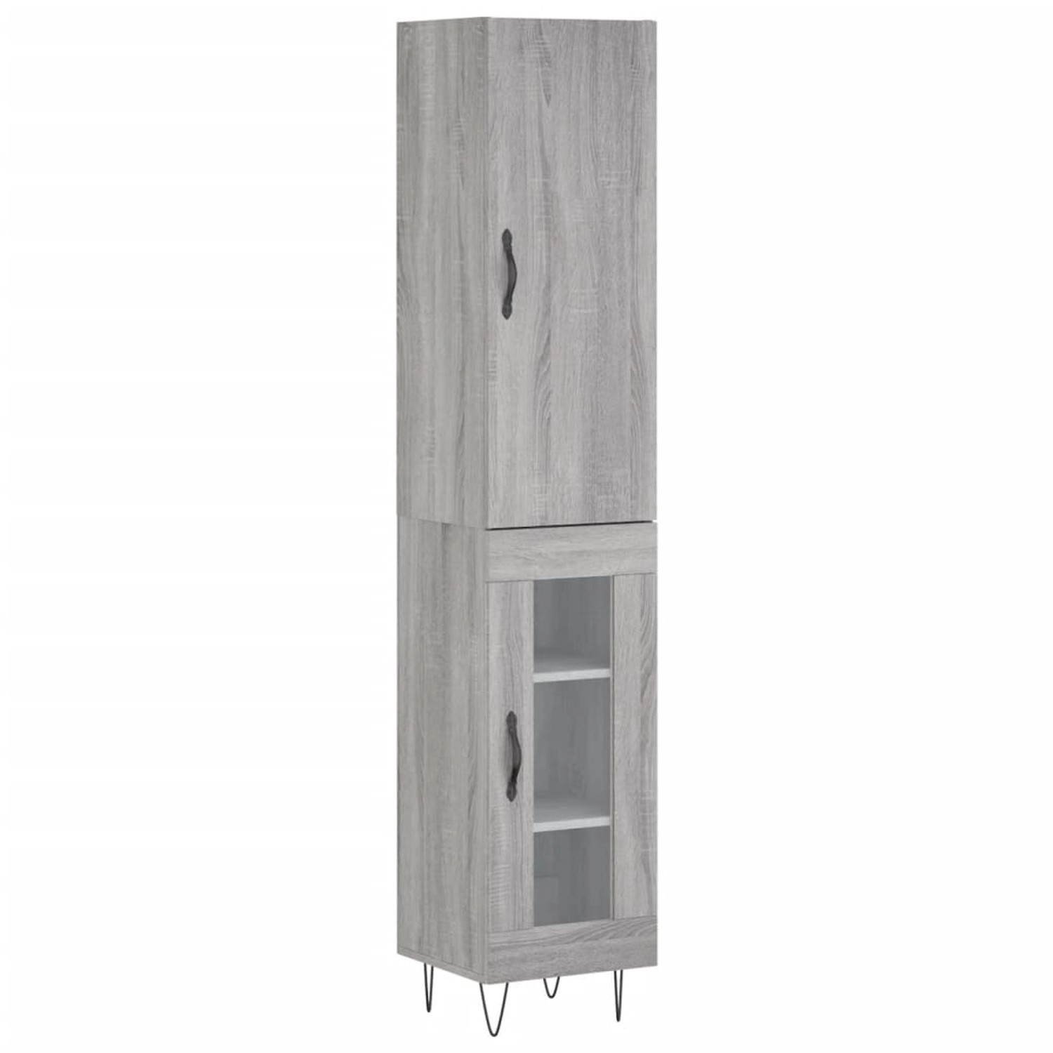 vidaXL Highboard Grau Sonoma 34,5x34x180 cm Holzwerkstoff 3199079 günstig online kaufen