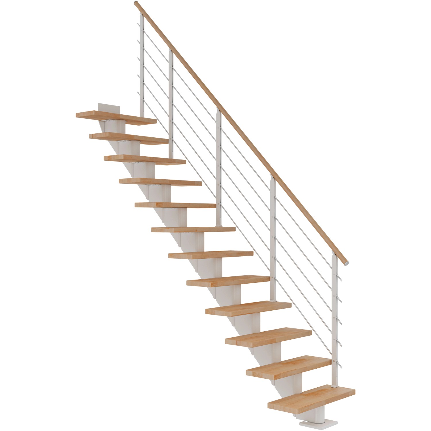 Dolle Mittelholmtreppe Hamburg Buche Weiß GH bis 322 cm Gerade 85 cm FSC günstig online kaufen