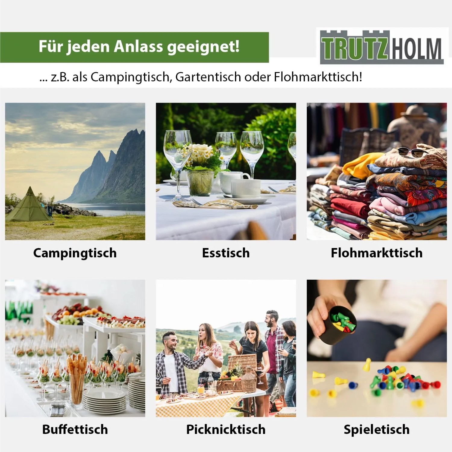 TRUTZHOLM Balkontisch klappbar 180 x 75 x 74 cm Kunststoff Stahl kaufen bei  OBI