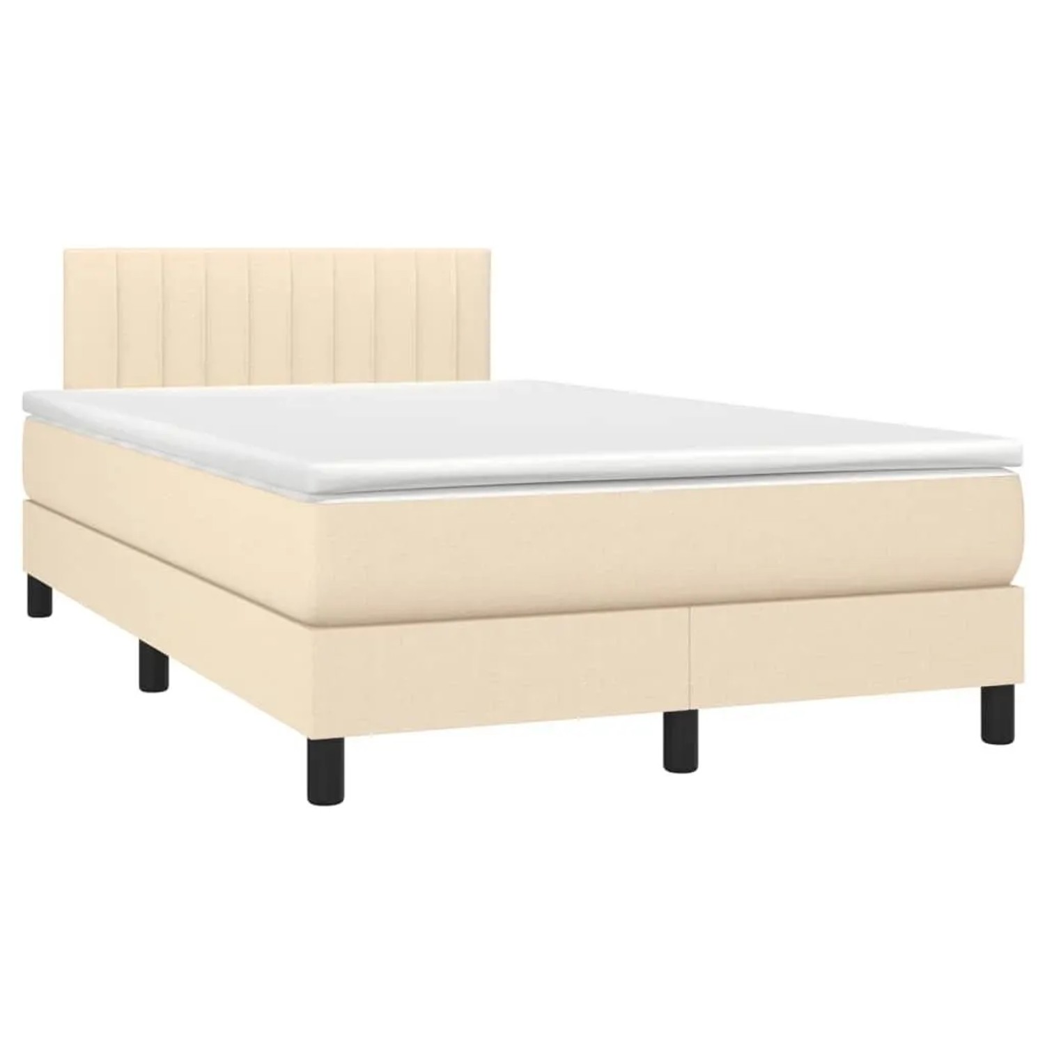 vidaXL Boxspringbett mit Matratze & LED Creme 120x190 cm Stoff 3270058 günstig online kaufen