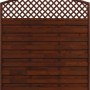 Sichtschutzzaun Element Bordeaux Braun mit Kreuzgitter, 180x180 cm.