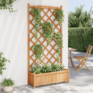 vidaXL Pflanzkübel mit Spalier Braun Massivholz Tanne 365491
