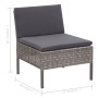 Graues vidaXL Gartenmöbel Lounge-Set Element mit anthrazitfarbenen Auflagen aus Polyrattan.