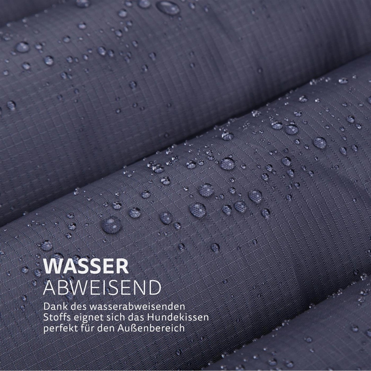 Detailaufnahme: Wasserabweisende, rote Bestlivings Hundematte (85x70cm) für Outdoor.