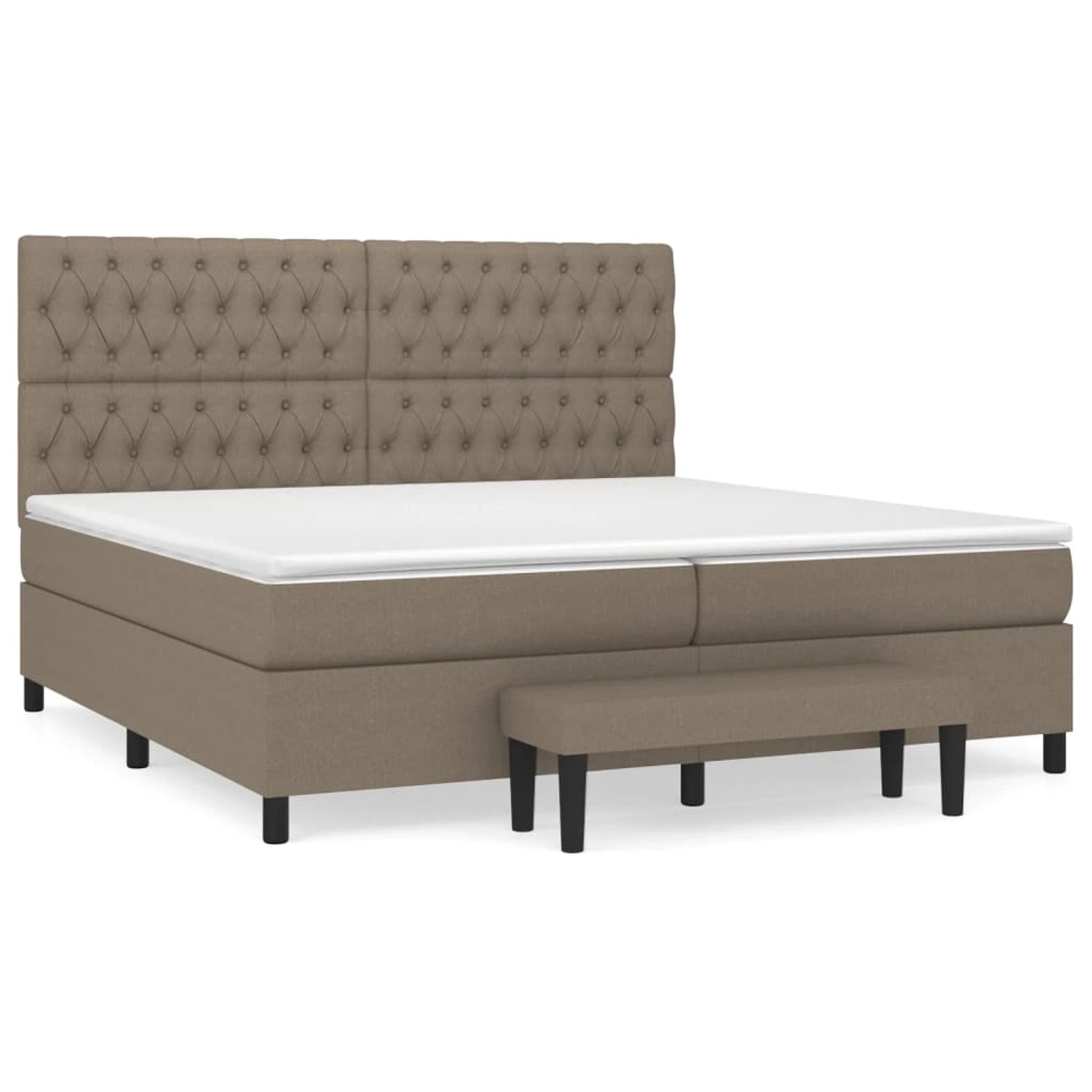 vidaXL Boxspringbett mit Matratze Taupe 200x200 cm Stoff1358671 günstig online kaufen