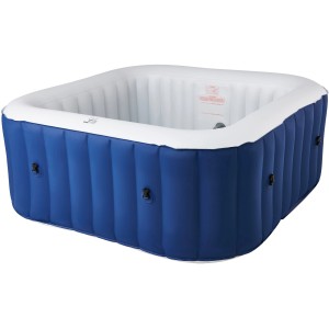 Mobiler, marineblauer, aufblasbarer Whirlpool SQUARE für 4 Personen (158x158x68 cm).