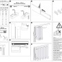 Montageanleitung für Lamellenvorhang-Set, weiße Streifen, 100x260 cm. Details zu Befestigung und Kürzung.