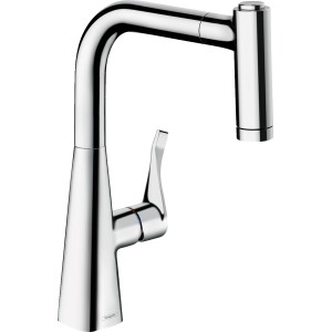 Hansgrohe Metris 220 Küchenarmatur mit Ausziehbrause, Chrom.