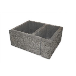 Diephaus Mauerstein Lessia Quarzit, grauer Hohlstein für Mauersysteme, 50x40x20 cm.