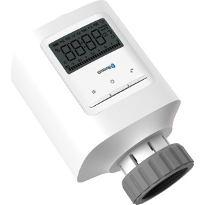 E-Thermostatventil SH3 Bluetooth zur Heizungs-Installation mit digitalem Display.