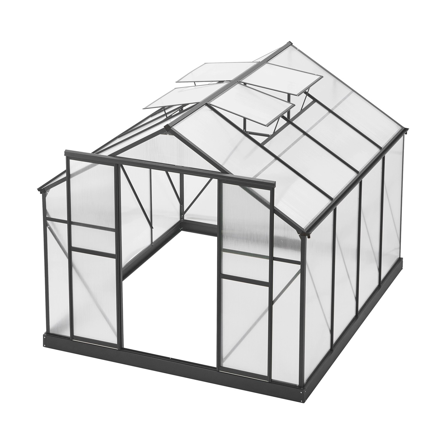 Floraworld Gewächshaus Grow Big 4 Dachfenstern & Bodenrahmen 244 x 294 x 22 günstig online kaufen