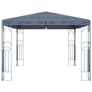 Anthrazitfarbener vidaXL Pavillon (400x300cm) mit Stahlrahmen und Polyesterdach für Sonnenschutz.