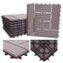 MCW WPC Bodenfliesen Sarthe, grau, 30x30cm, mit Abschluss. Ideal für Balkon und Terrasse.