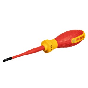Bosch Schraubendreher Pro VDE SL3,5 x 75, isoliert mit rot-gelbem Griff.